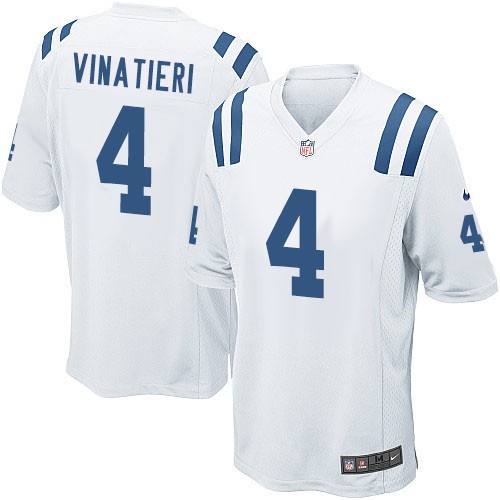 Men's Game Adam Vinatieri Nike Jersey White Road - #4 NFL Indianapolis Colts